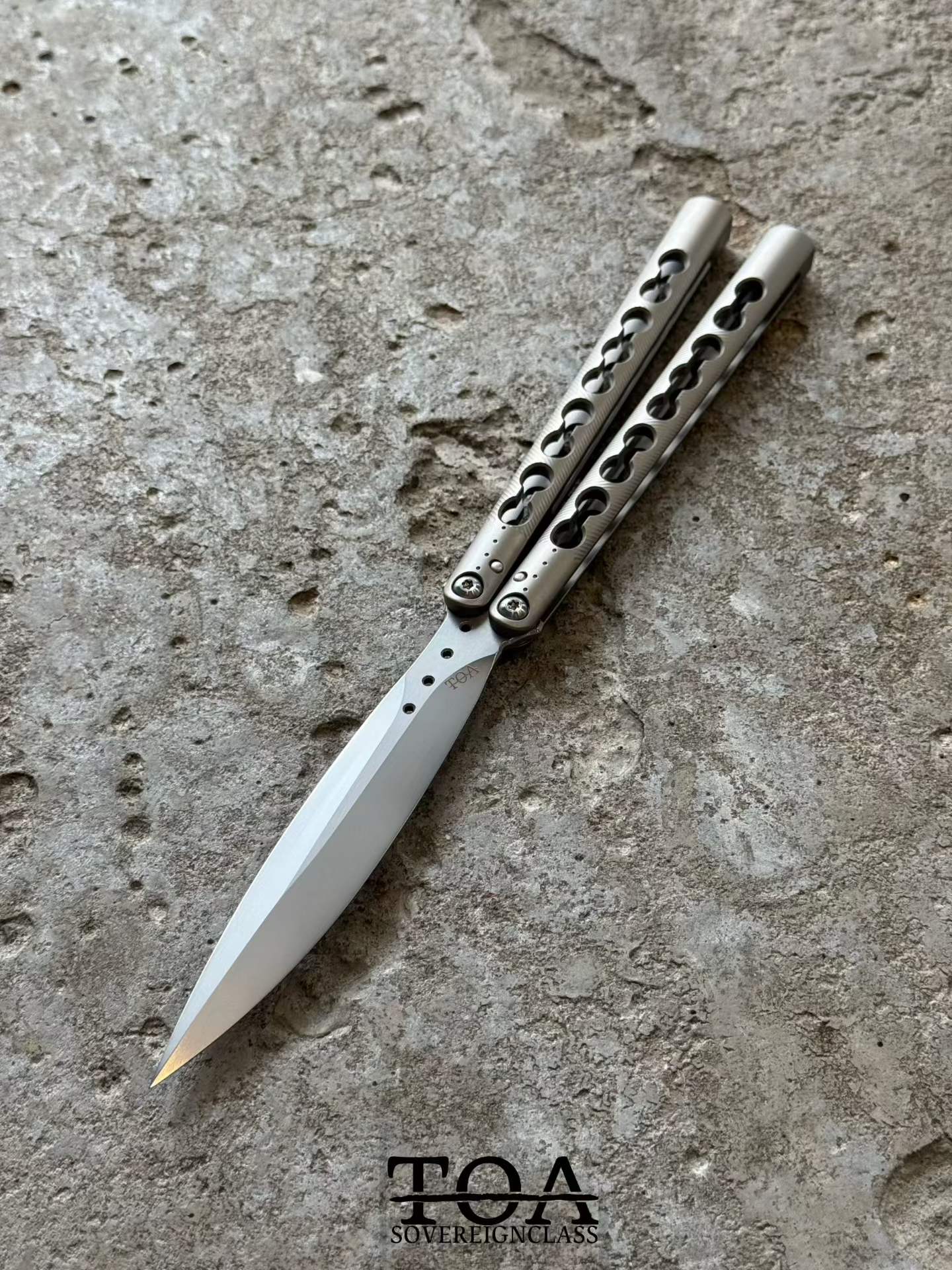 TOA DS-1 Authentic Balisong Titanium Handle SLD Steel Blade