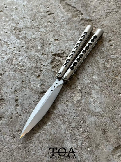 TOA DS-1 Authentic Balisong Titanium Handle SLD Steel Blade