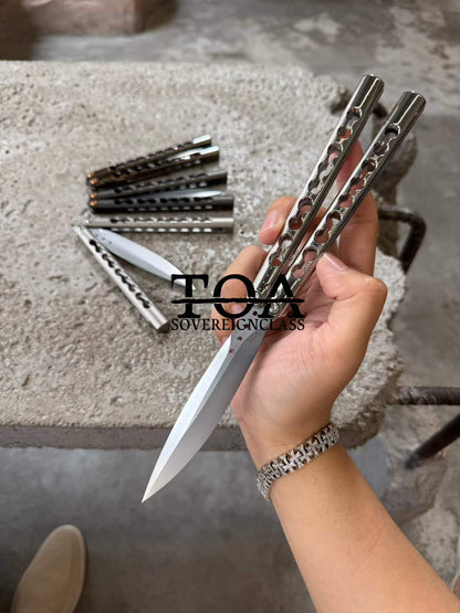 TOA DS-1 Authentic Balisong Titanium Handle SLD Steel Blade