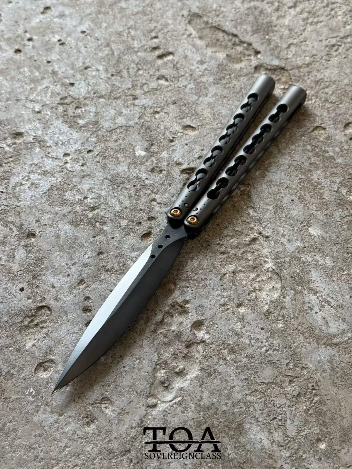 TOA DS-1 Authentic Balisong Titanium Handle SLD Steel Blade