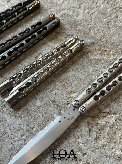 TOA DS-1 Authentic Balisong Titanium Handle SLD Steel Blade