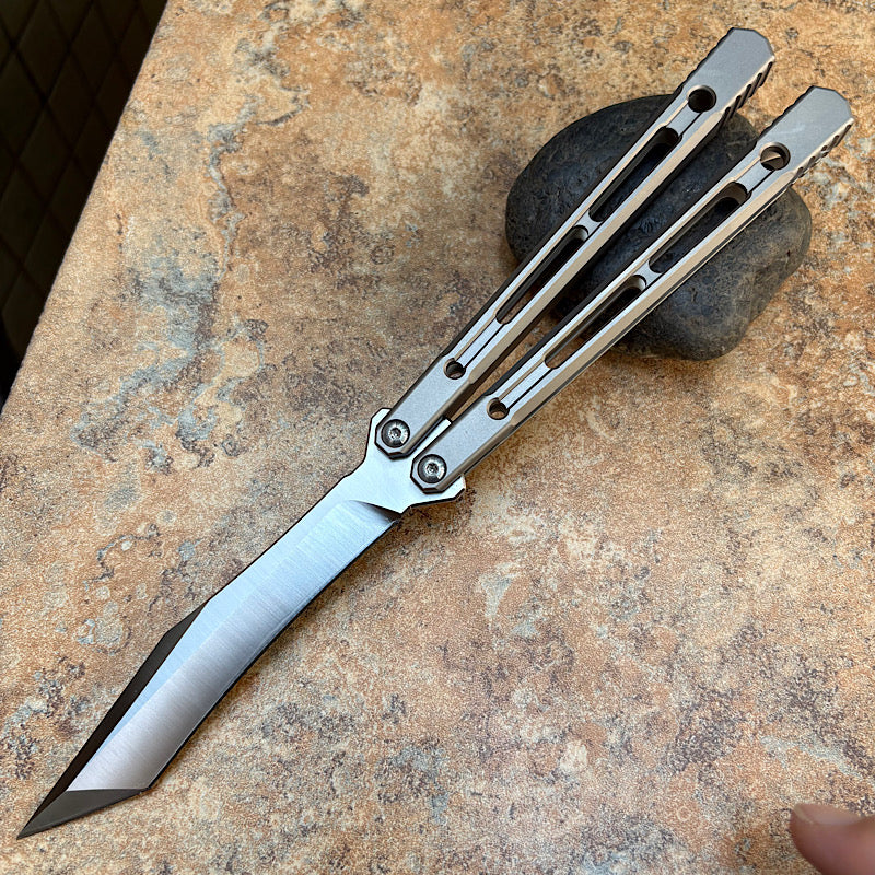 Theone Reaper Balisong Clone Titanium Handle