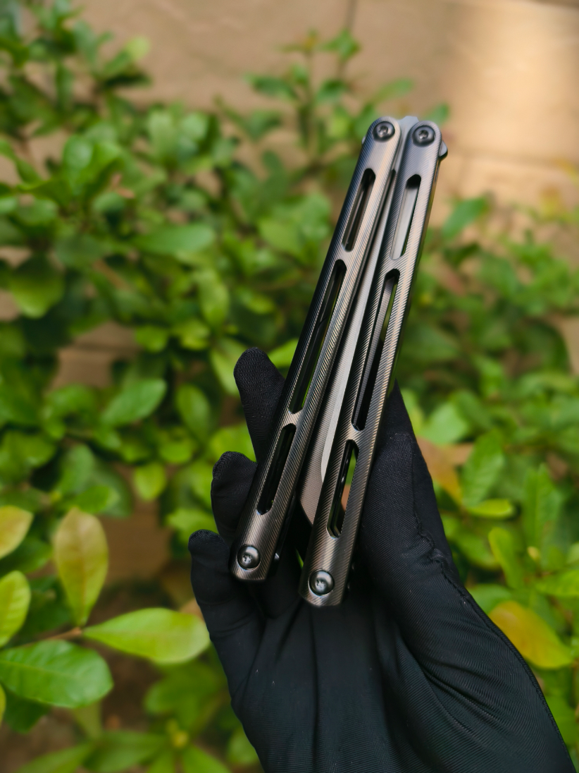 New Baliplus Tsunami V4 Balisong Clone Titanium Handle Bushings System
