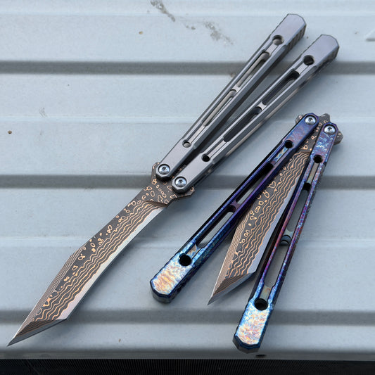 Theone Reaper Balisong Clone Titanium Handle