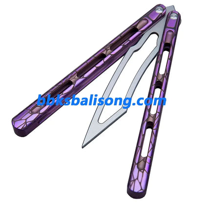 Theone Viper Balisong Clone Titanium Handle Damascus Blade BBKSbalisong