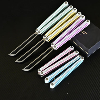 Longslip Hot dog Balisong 7075 Aluminum+G10 Scales Handle