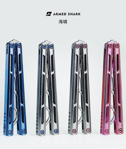 ARMED SHARK Tsunami Balisong Clone Titanium Chanwich Handle