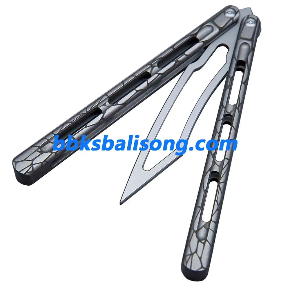 Theone Viper Balisong Clone Titanium Handle Damascus Blade BBKSbalisong