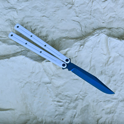 Titus Kraken V3 Balisong Clone Sapphire Blade 7075 Channel Handle