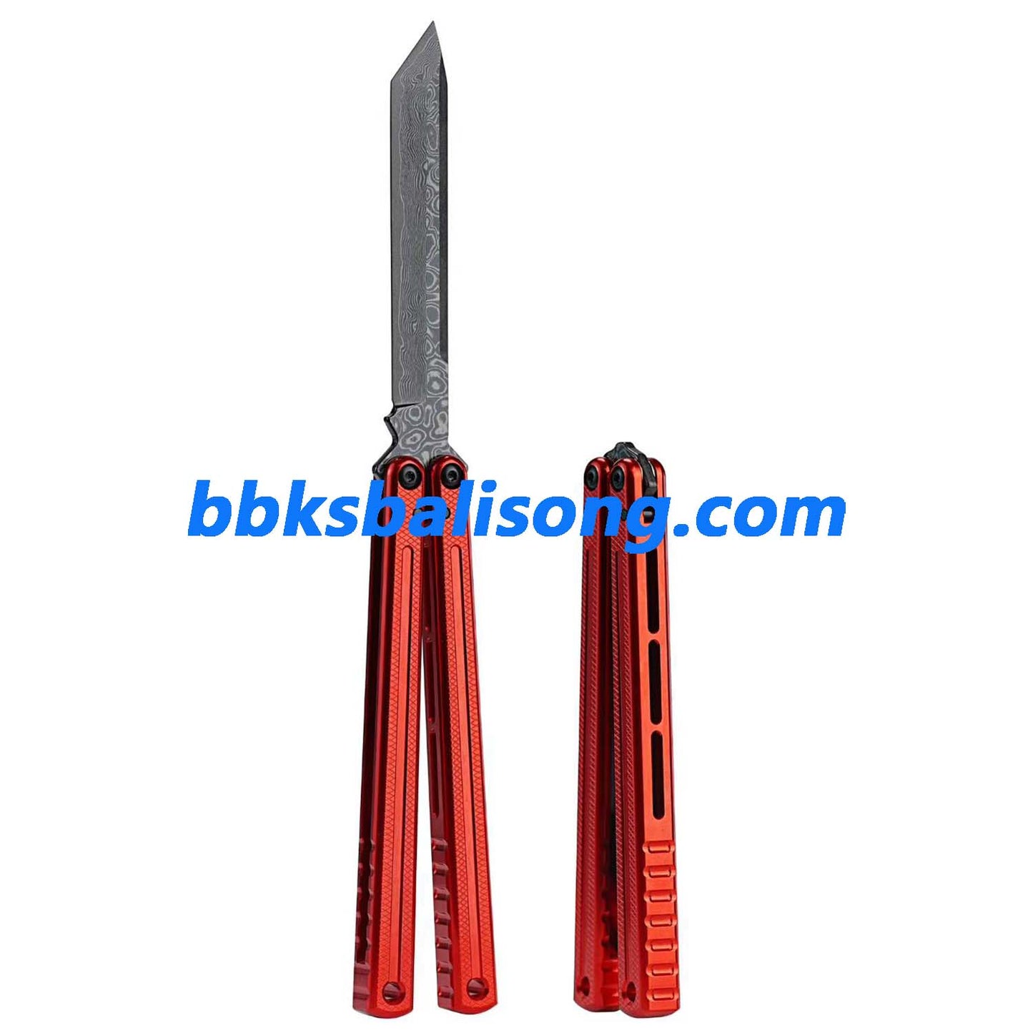 ARMED SHARK Damascus Glide Kraken V3 Balisong Clone