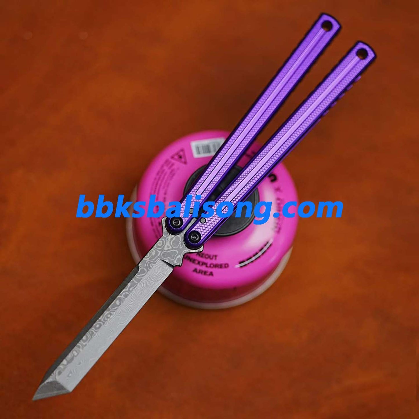 ARMED SHARK Damascus Glide Kraken V3 Balisong Clone