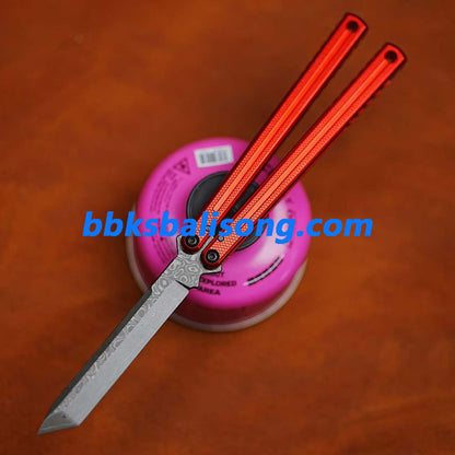 ARMED SHARK Damascus Glide Kraken V3 Balisong Clone