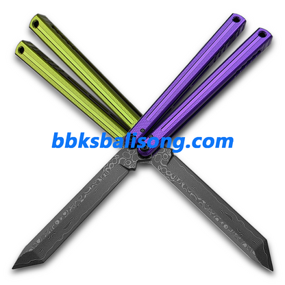 ARMED SHARK Damascus Glide Kraken V3 Balisong Clone