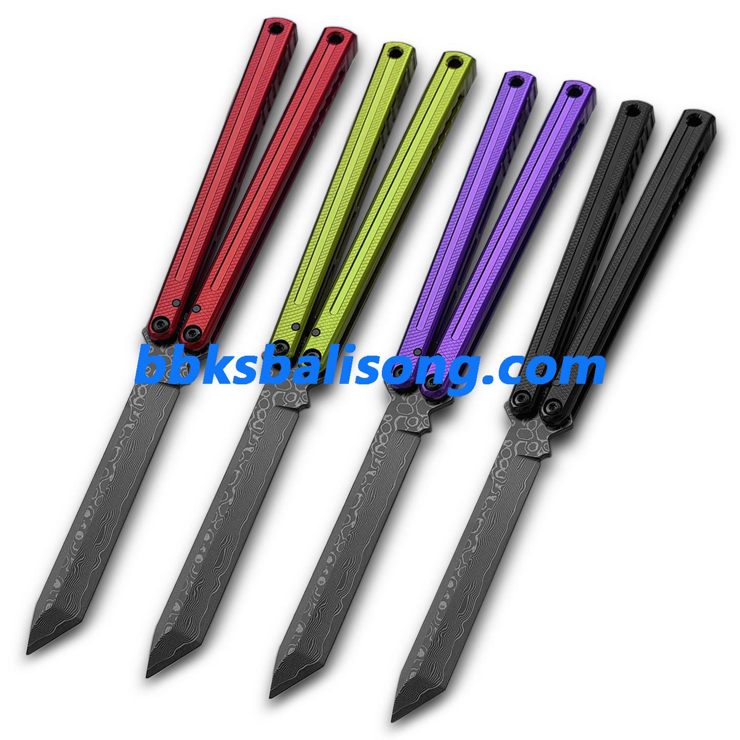 ARMED SHARK Damascus Glide Kraken V3 Balisong Clone