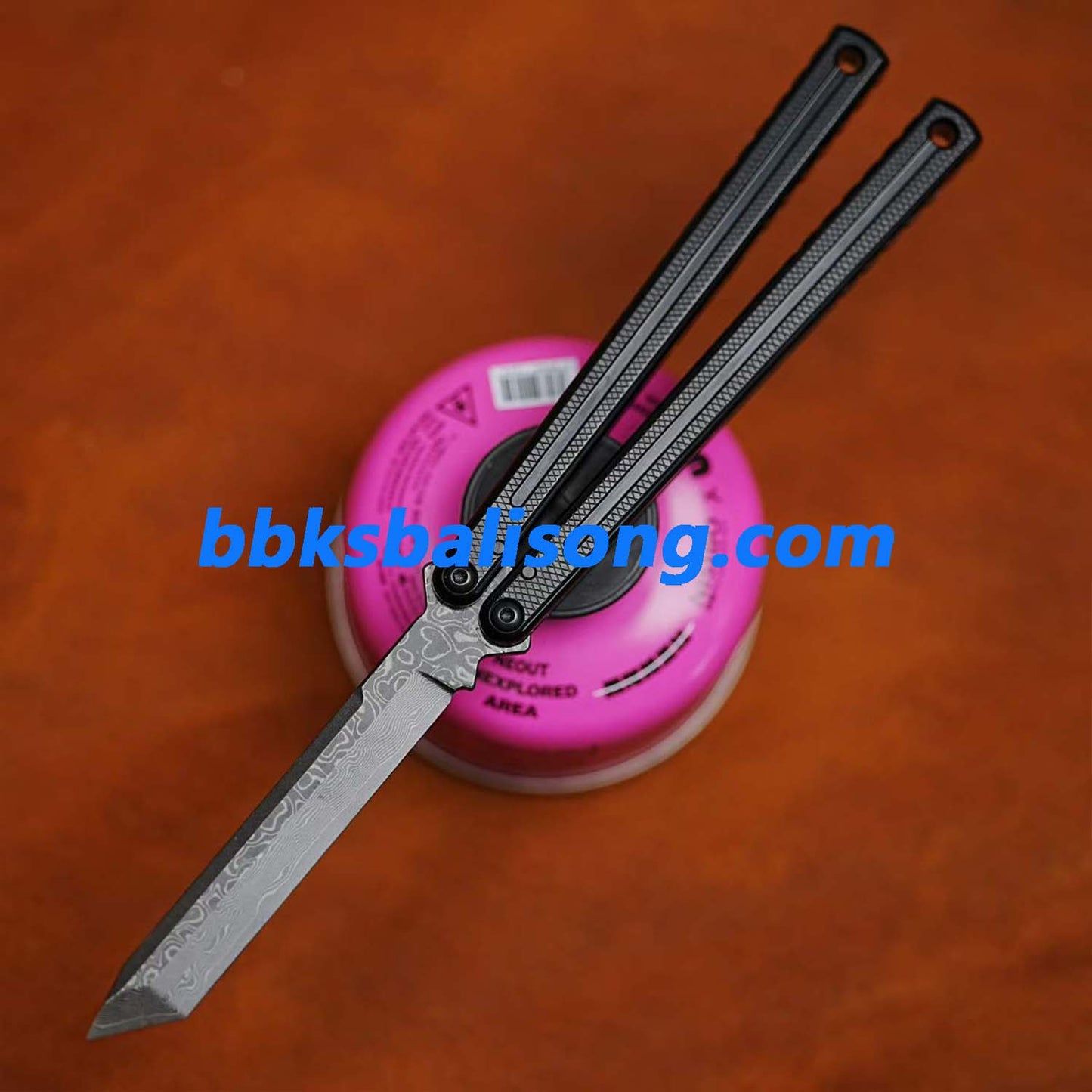 ARMED SHARK Damascus Glide Kraken V3 Balisong Clone