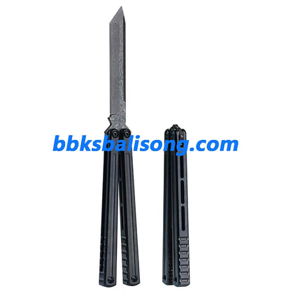 ARMED SHARK Damascus Glide Kraken V3 Balisong Clone