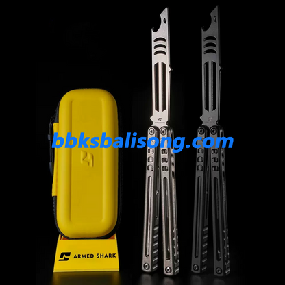 ARMED SHARK Madko Balisong Trainer Clone Titanium Handle