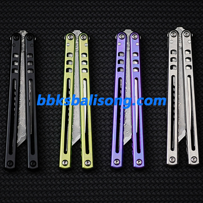 ARMED SHARK Madko Tanto Damascus Fasle Edge Blade