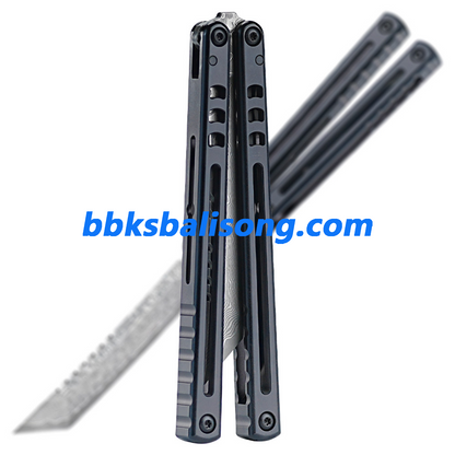ARMED SHARK Madko Tanto Damascus Fasle Edge Blade
