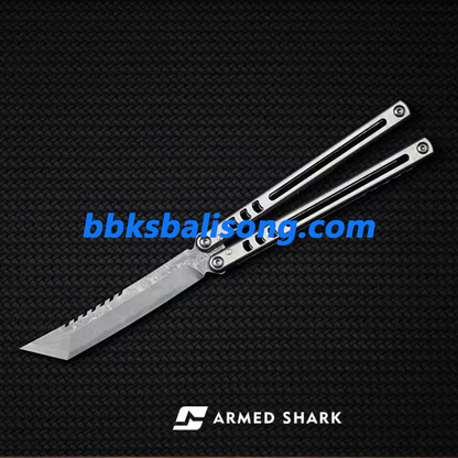 ARMED SHARK Madko Tanto Damascus Fasle Edge Blade