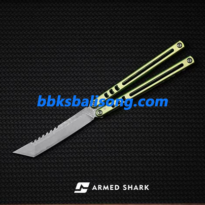 ARMED SHARK Madko Tanto Damascus Fasle Edge Blade