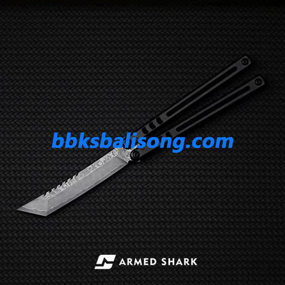 ARMED SHARK Madko Tanto Damascus Fasle Edge Blade