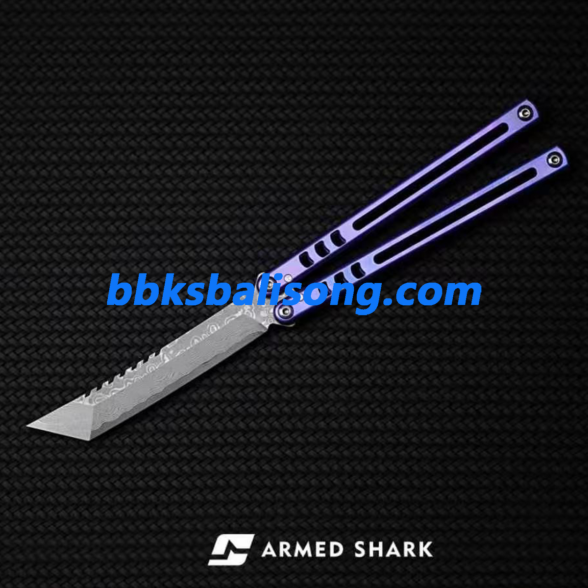 ARMED SHARK Madko Tanto Damascus Fasle Edge Blade