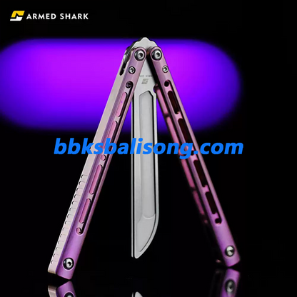 ARMED SHARK Sentinel V2 Balisong Clone Titanium Handle