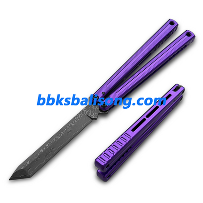 ARMED SHARK Damascus Glide Kraken V3 Balisong Clone