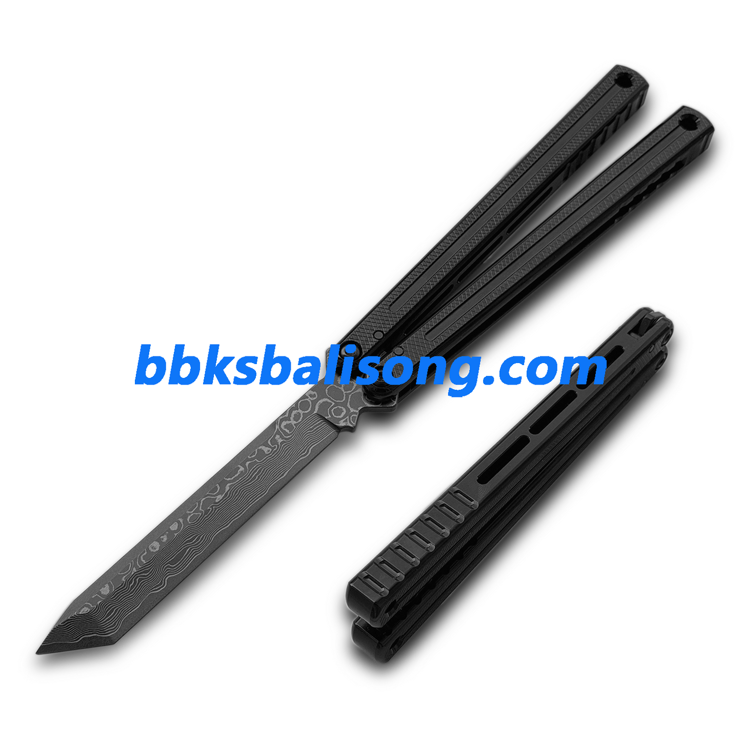 ARMED SHARK Damascus Glide Kraken V3 Balisong Clone