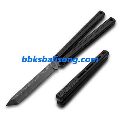 ARMED SHARK Damascus Glide Kraken V3 Balisong Clone
