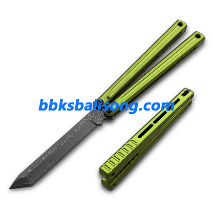 ARMED SHARK Damascus Glide Kraken V3 Balisong Clone