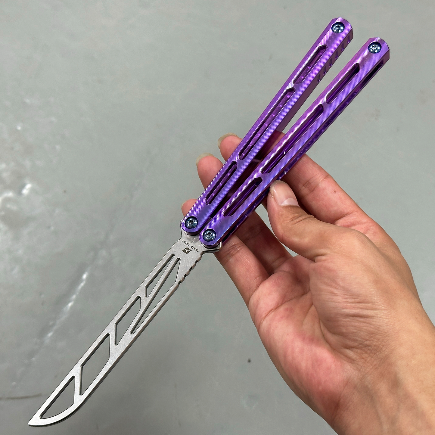 ARMED SHARK Tsunami Balisong Clone Titanium Chanwich Handle