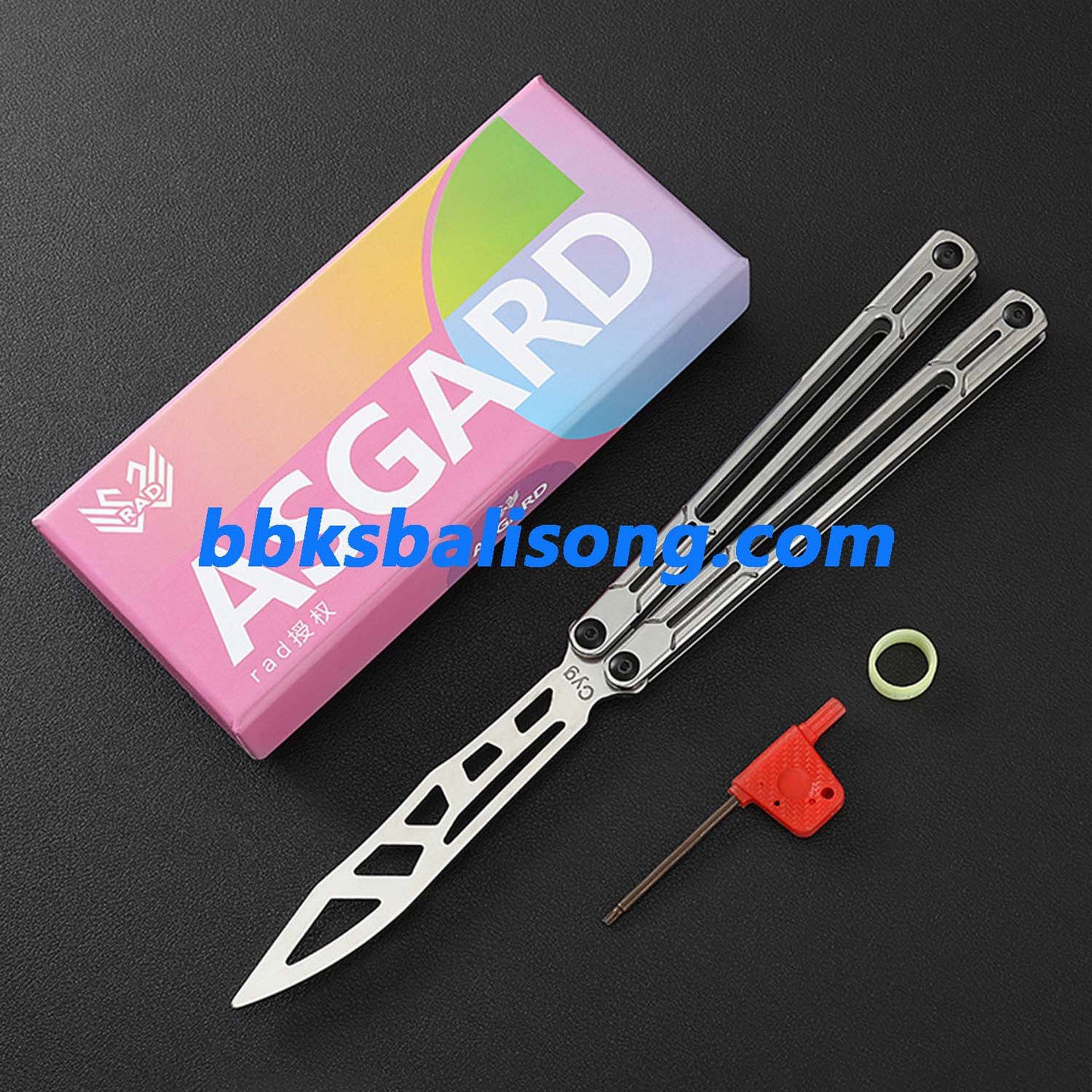 Asgard Steel Cygnus Balisong Stainless Steel Handle Bushings System