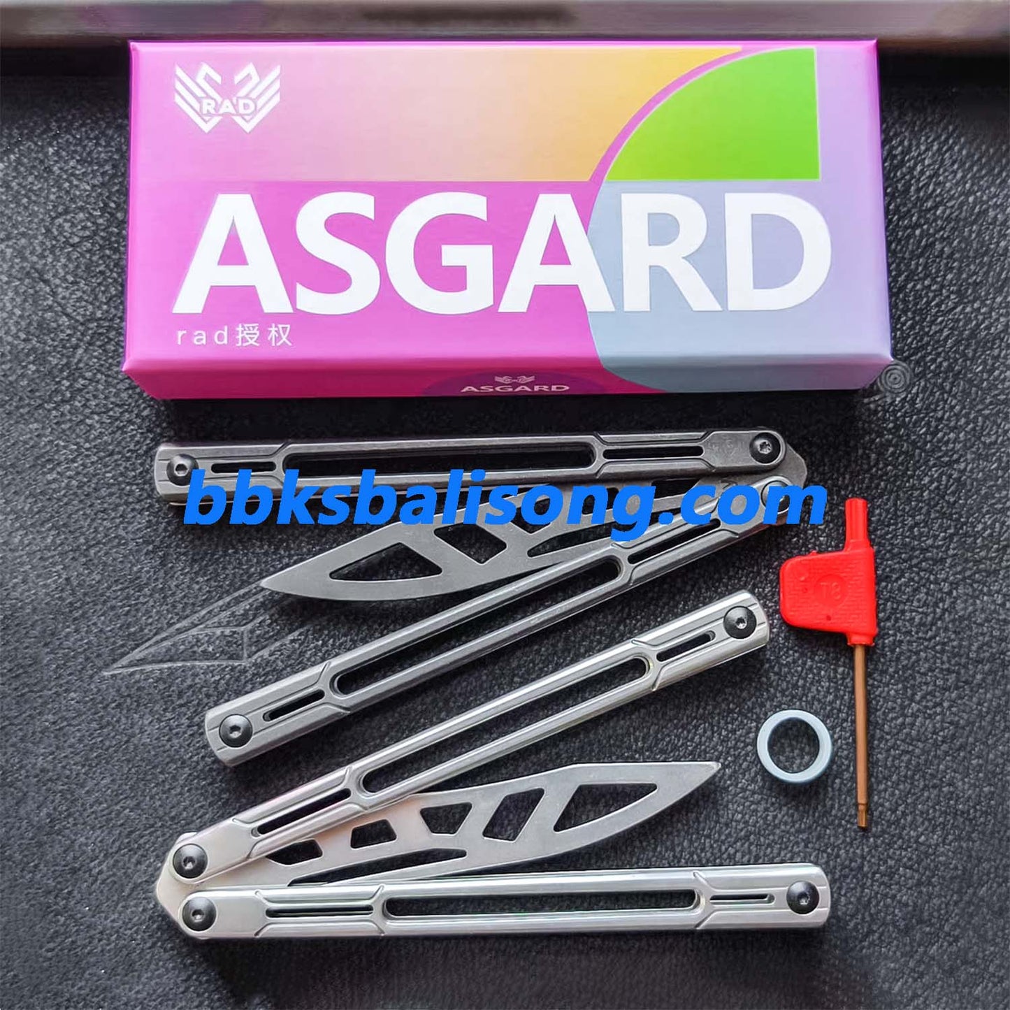 Asgard Steel Cygnus Balisong Stainless Steel Handle Bushings System