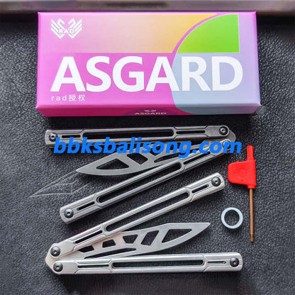 Asgard Steel Cygnus Balisong Stainless Steel Handle Bushings System