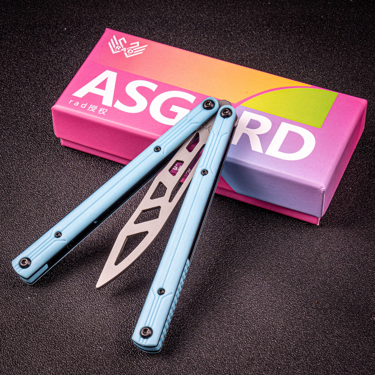 Asgard Steel Cygnus V2 Balisong Stainless Steel Handle Bushings System