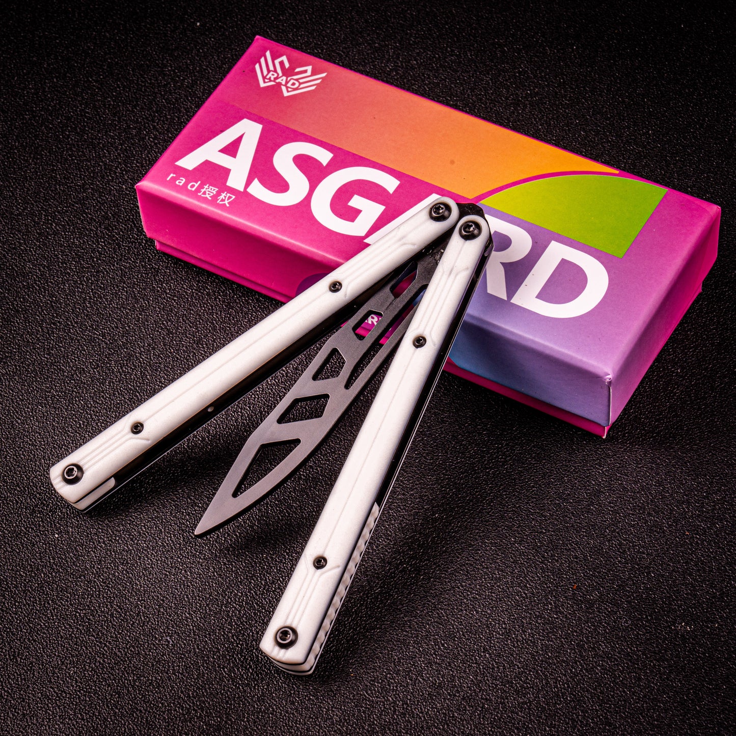 Asgard Steel Cygnus V2 Balisong Stainless Steel Handle Bushings System