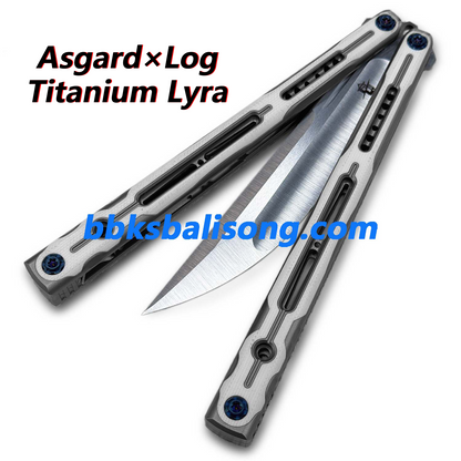 Asgard×Log Lyra Balisong Titanium Sandwich Handle