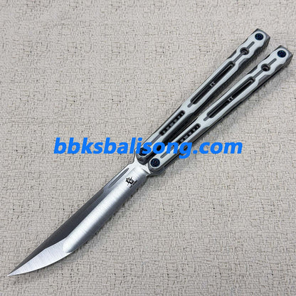 Asgard×Log Lyra Balisong Titanium Sandwich Handle