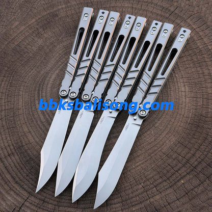 Baliplus Alpha Beast 3.0 Balisong Clone Sandwich Titanium Handle Bushings System