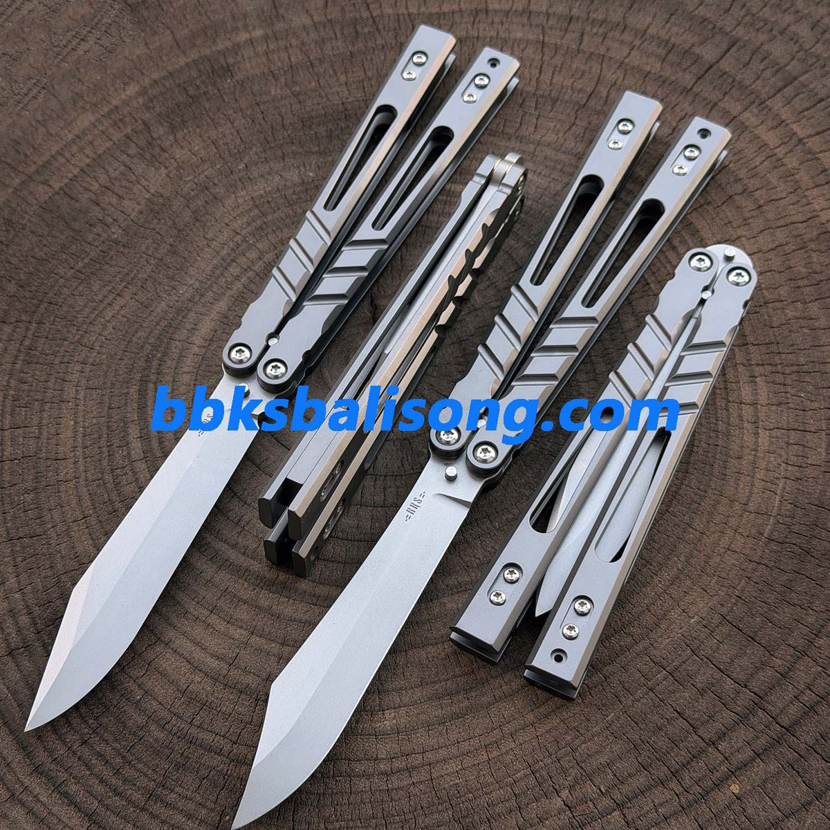 Baliplus Alpha Beast 3.0 Balisong Clone Sandwich Titanium Handle Bushings System