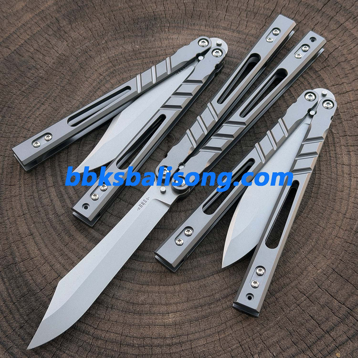 Baliplus Alpha Beast 3.0 Balisong Clone Sandwich Titanium Handle Bushings System