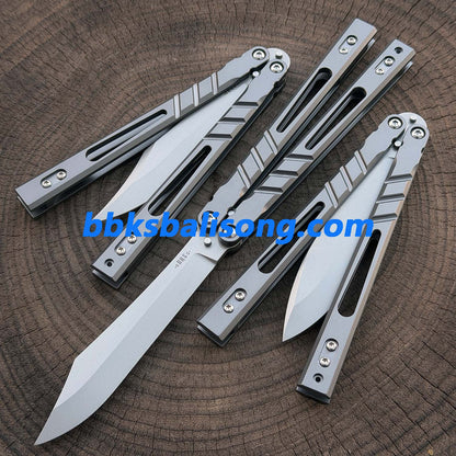 Baliplus Alpha Beast 3.0 Balisong Clone Sandwich Titanium Handle Bushings System