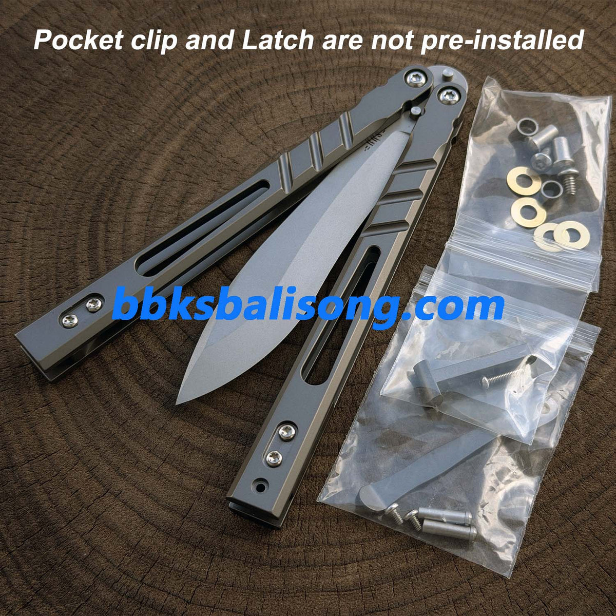 Baliplus Alpha Beast 3.0 Balisong Clone Sandwich Titanium Handle Bushings System