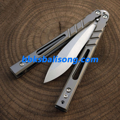 Baliplus Alpha Beast 3.0 Balisong Clone Sandwich Titanium Handle Bushings System
