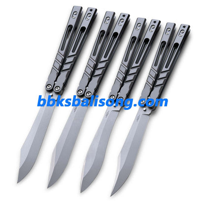 Baliplus Alpha Beast 3.0 Balisong Clone Sandwich Titanium Handle Bushings System