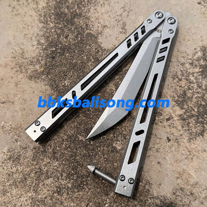 Baliplus Barebones Balisong Clone Live Blade Stainless Steel Handle