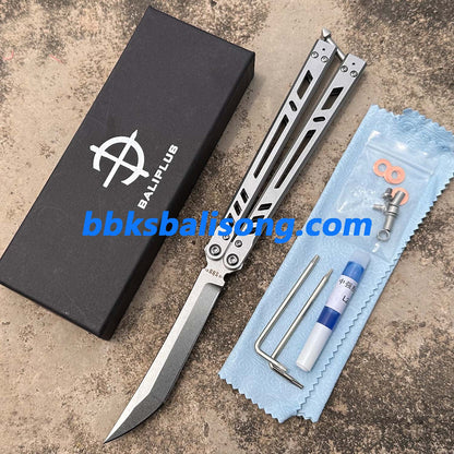 Baliplus Barebones Balisong Clone Live Blade Stainless Steel Handle