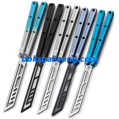 Baliplus Speed Channel Krake Raken (Kraken) V3 Balisong Trainer Clone Glossy Handle